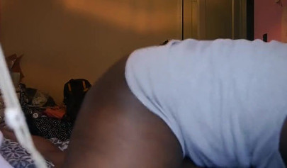 Tight ebony lass gets drilled by her mature boyfriend while moaning very loudly