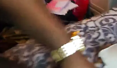 Tight ebony lass gets drilled by her mature boyfriend while moaning very loudly