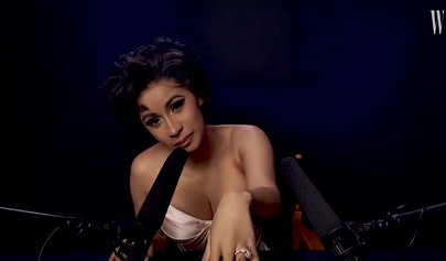A sexy video of the ebony cutie Cardi B showing off her ASMR skills for cam