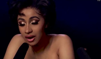 A sexy video of the ebony cutie Cardi B showing off her ASMR skills for cam
