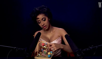 A sexy video of the ebony cutie Cardi B showing off her ASMR skills for cam