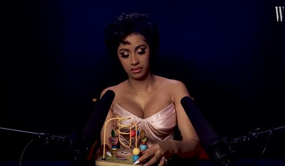 A sexy video of the ebony cutie Cardi B showing off her ASMR skills for cam