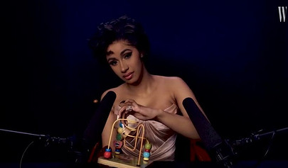 A sexy video of the ebony cutie Cardi B showing off her ASMR skills for cam