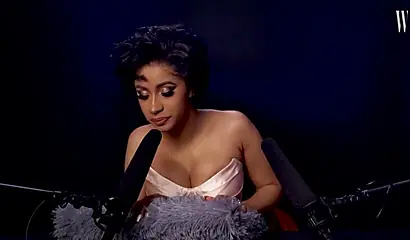 A sexy video of the ebony cutie Cardi B showing off her ASMR skills for cam