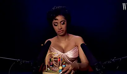 A sexy video of the ebony cutie Cardi B showing off her ASMR skills for cam