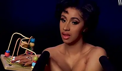 A sexy video of the ebony cutie Cardi B showing off her ASMR skills for cam