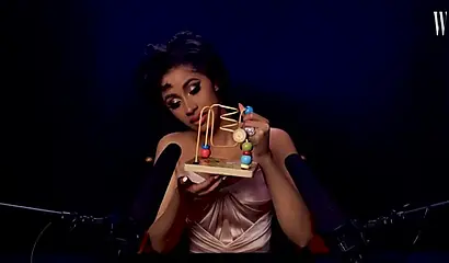A sexy video of the ebony cutie Cardi B showing off her ASMR skills for cam