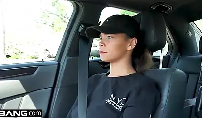 Petite ebony girl sucks a big fat white dick and then gets nicely fucked by it