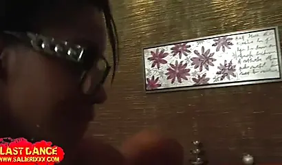 Ebony girl sucks and gets fucked by a white granddad and his big pale dick