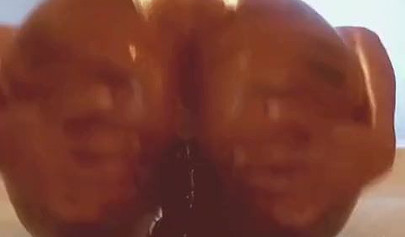 Ebony chick with a thunder ass masturbates with a dildo and enjoys the feeling