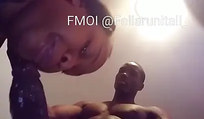 Black gal with a big fat booty gets that throat fucked by her horny hung BF