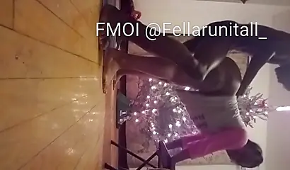 Black gal with a big fat booty gets that throat fucked by her horny hung BF