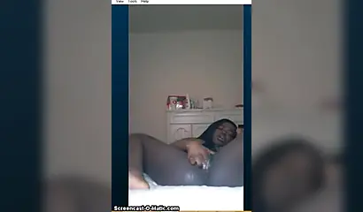 Submissive ebony teen spreads her cheeks and reveals a wonderful pussy on Skype