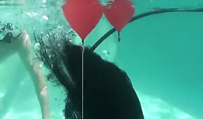 Skinny ebony vixen is hogtied underwater and exposed completely naked for cam