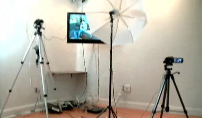 Ebony cutie lays back and sucks on white dick in front of the camera for her BF