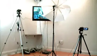 Ebony cutie lays back and sucks on white dick in front of the camera for her BF