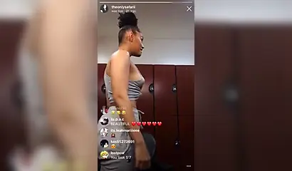 Enticing black vixen twerks and makes those big fat cheeks clap on the camera