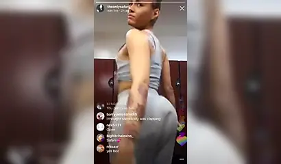 Enticing black vixen twerks and makes those big fat cheeks clap on the camera