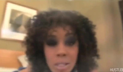 Big booty ebony cutie feels up on that tight little cunt of hers and moans loud