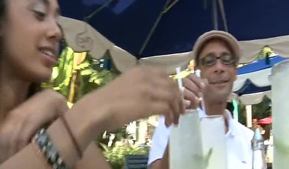 Adorable little ebony Mimi Allen choked and pounded vigorously by a big black cock