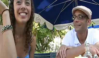 Adorable little ebony Mimi Allen choked and pounded vigorously by a big black cock