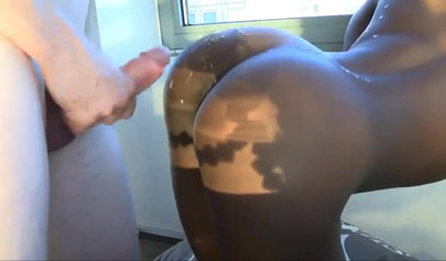 Kinky black chick with tiny tits has her tight ass stretched by a huge white shaft