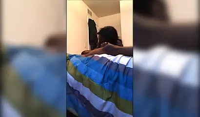 Dashing ebony teenie gives a long and sloppy erotic blowjob to a big black cock