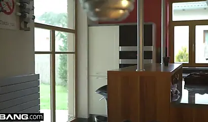 Glamorous petite ebony and a stunning blonde enjoy a threesome with a hard dick