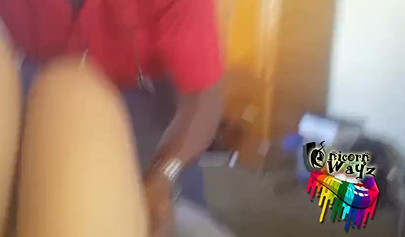 Inked black chick with short hair has her pussy licked and drilled rough and hard