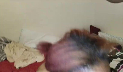 Amateur ebony MILF slobbers on a big black cock before taking it in her tight ass