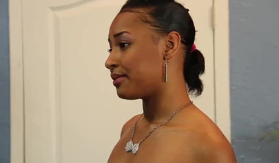 Behind the scenes footage of a beautiful ebony and foxy redhead fucking each other