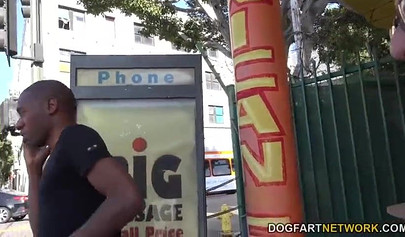 Dashing black babe Cherry Hilson cuckolds her husband and fucks a big white cock