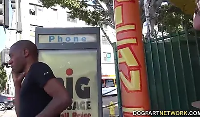 Dashing black babe Cherry Hilson cuckolds her husband and fucks a big white cock