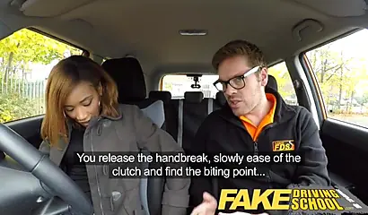 Hot ebony Kiki Minaj fucked by her driving instructor in a fake driving school