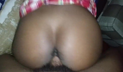 Horny ebony amateur chokes on a big black cock and fucked in her schoolgirl outfit