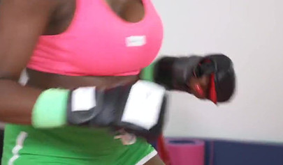 Beautiful fit ebony seduced by an exotic Asian lesbian into fucking after workout