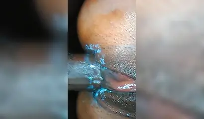Naughty ebony amateur chick has her dripping wet pussy pounded by a big black cock