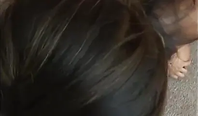 Beautiful ebony lady Daisy Marie gives a great blowjob and strips nice and easy