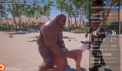 Ebony chicks take huge black dicks in a video game and they seem to love it