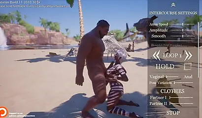 Ebony chicks take huge black dicks in a video game and they seem to love it