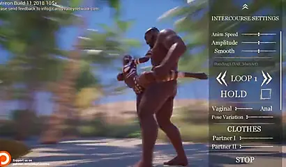 Ebony chicks take huge black dicks in a video game and they seem to love it