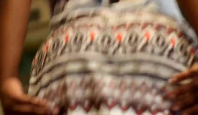 Teenage ebony sweetie with a big ass sucks a dick and then gets fucked in it