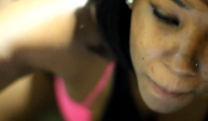 Teenage ebony sweetie with a big ass sucks a dick and then gets fucked in it