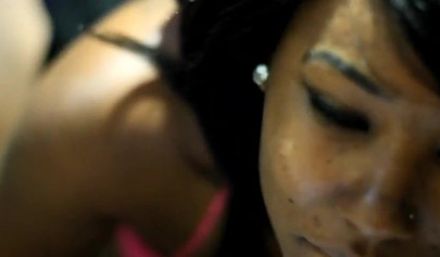 Teenage ebony sweetie with a big ass sucks a dick and then gets fucked in it