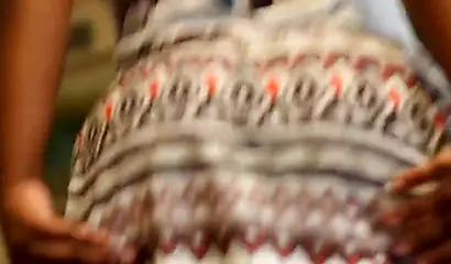 Teenage ebony sweetie with a big ass sucks a dick and then gets fucked in it