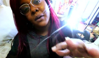 Ebony cutie with glasses sucks and gets her cunt licked before good fucking