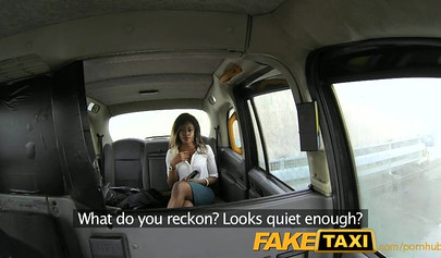 Pretty and skinny ebony MILF sucks and fucks a white dick during a cab ride