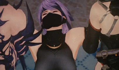 Anime busty chicks get their holes ravaged by 3-D big black dicks and love it