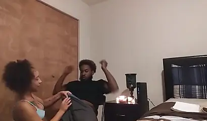 Kinky ebony amateur loves slobbering on a big black cock before riding it hard