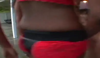 Three horny ghetto black chicks dominate a white guy and fuck him with strapons